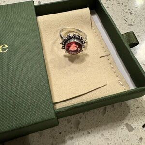 Sterling silver tourmaline gemstone ring